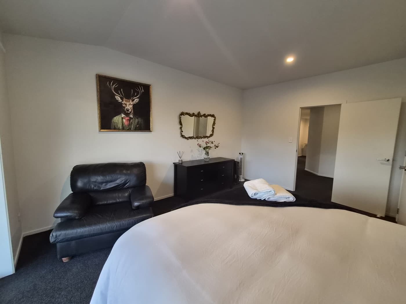 The third bedroom dressed for resting